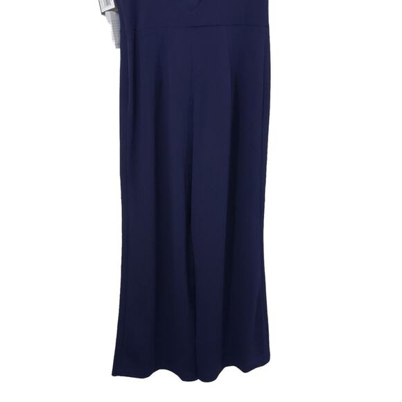 Marina NWT Navy Jumpsuit Wide Leg V Neck Evening Essential Sleeveless woman's 12 - Picture 4 of 10